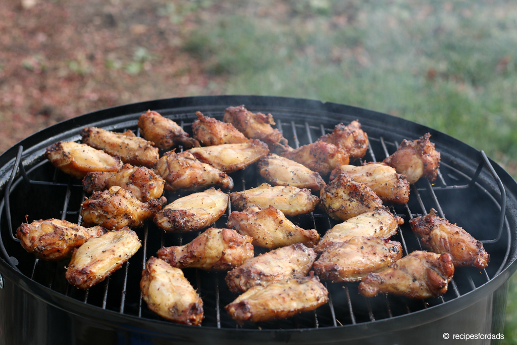 Cooking wings low and slow on the Weber Smoker