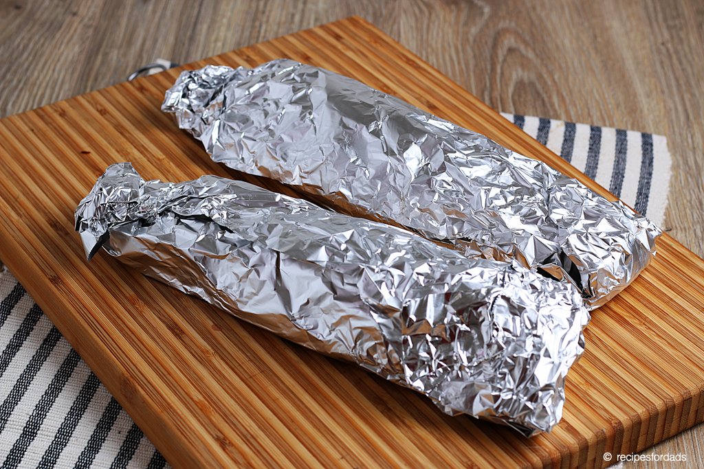 pork tenderloin wrapped in aluminum foil