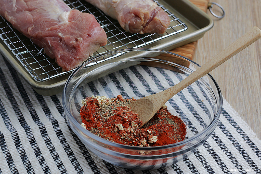 seasoning mixed together used for smoked pork tenderloin