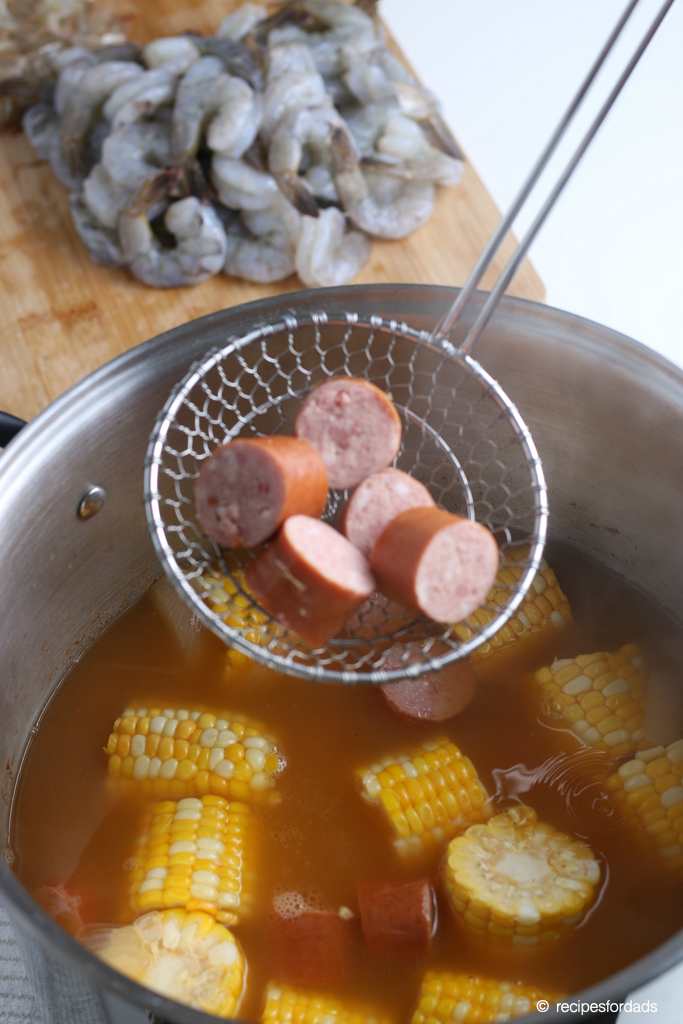 Adding andouille sausage so the one pot with corn
