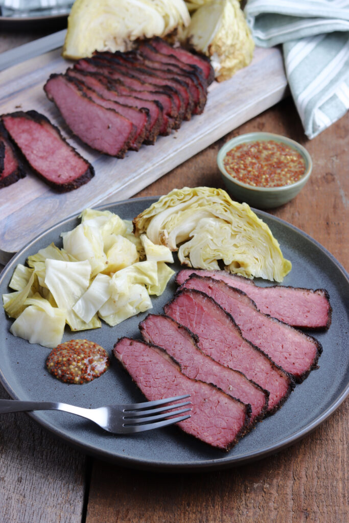Smoked Corned Beef Brisket and Cabbage