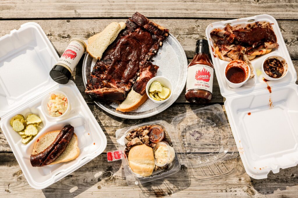 a display of Jones BBQ, a BBQ Restaurant in Kansas City, MO