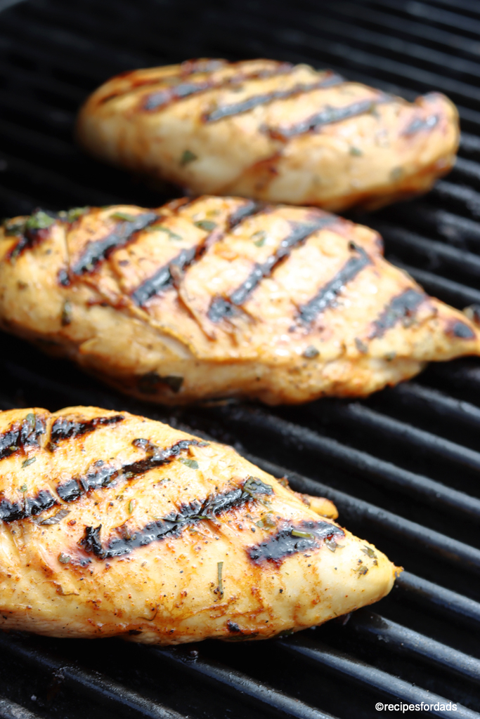 Chicken breasts on the grill