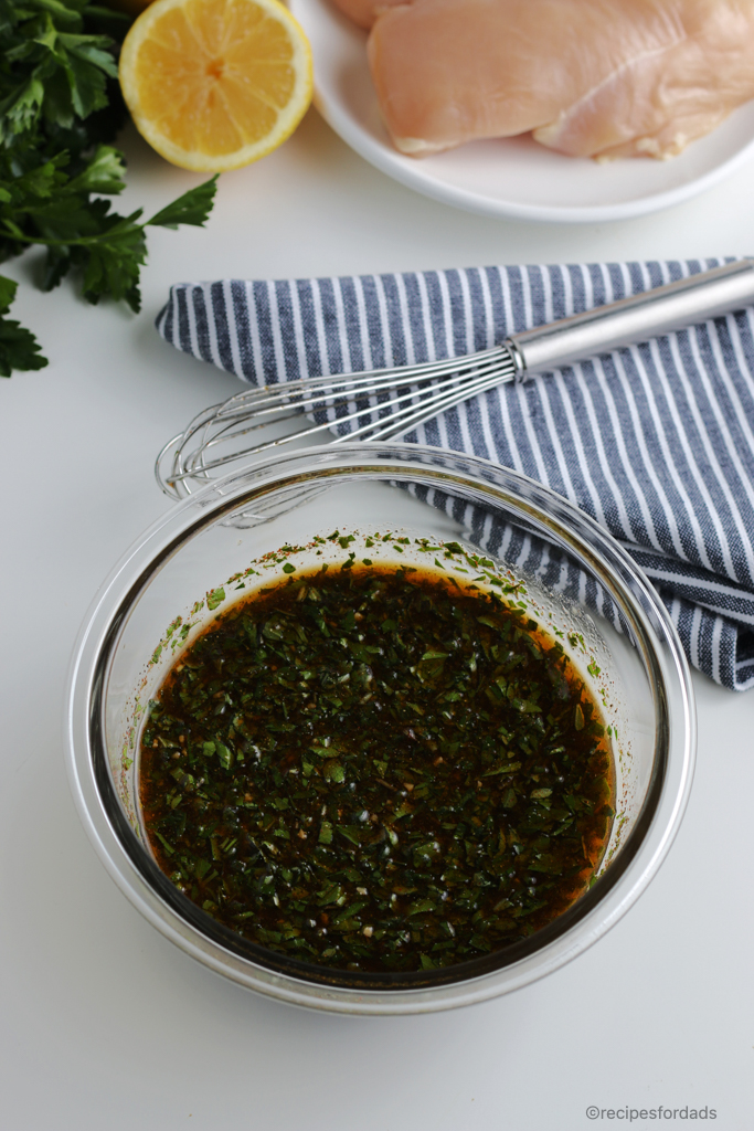 Ingredients mixed together for Chicken Marinade