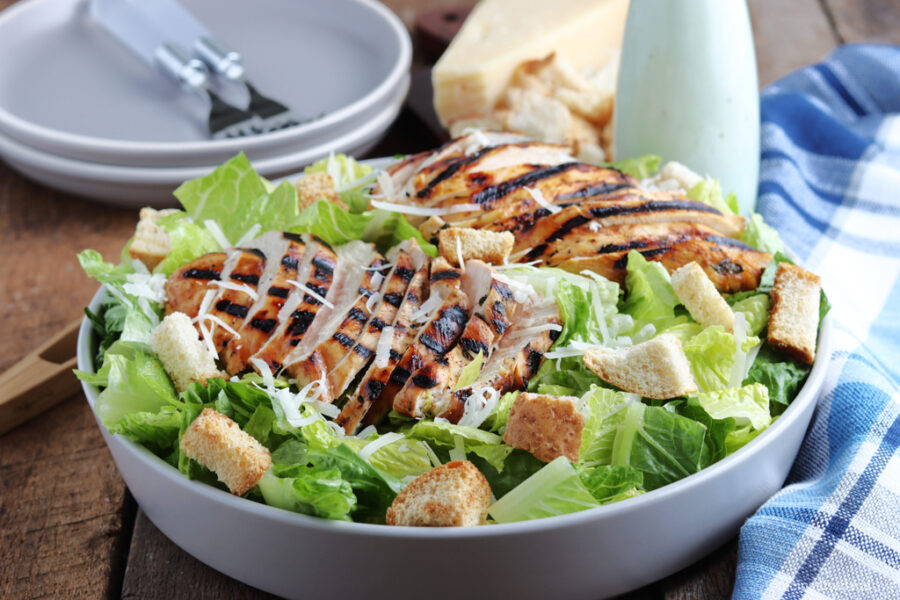 Grilled Chicken Caesar Salad With Easy Homemade Dressing Recipe