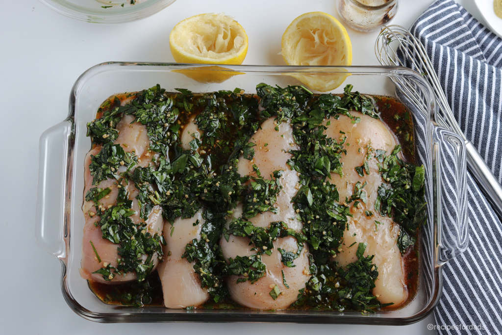 Marinating Chicken in clear dish
