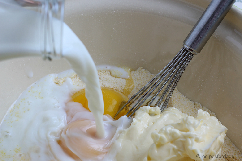 Adding Wet to Dry Ingredients