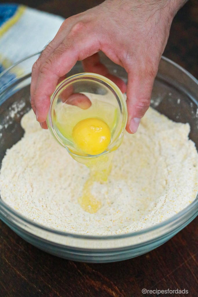 Adding Egg to Mixture