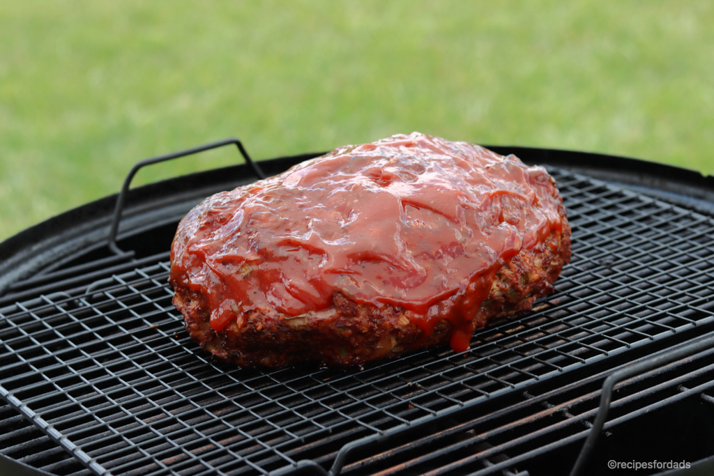 Finished meatloaf on Weber smoker