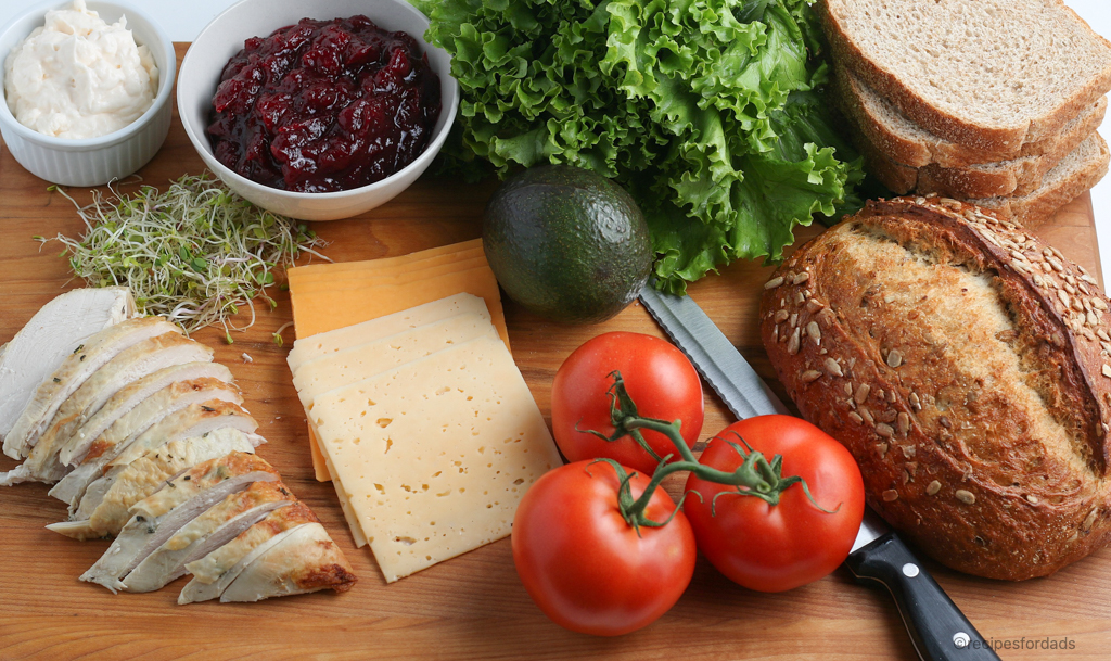 Cheese, turkey and tomatoes - ingredients for sandwich