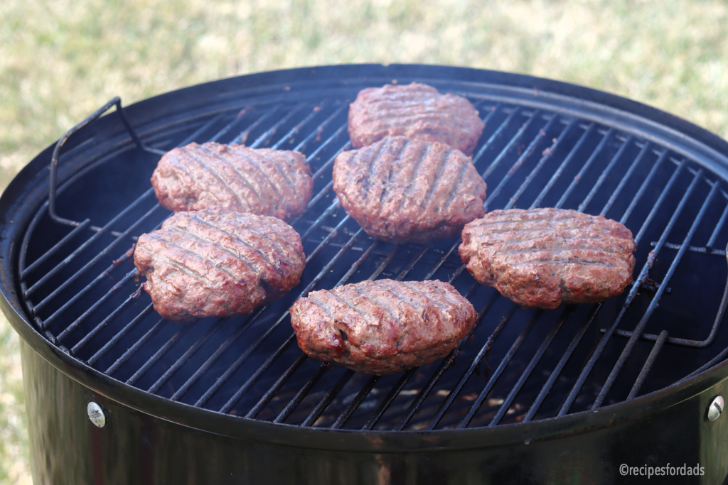 smoking burgers on a weber smokey mountain smoker