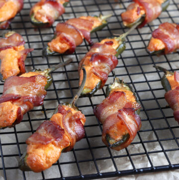 smoked poppers on a pan