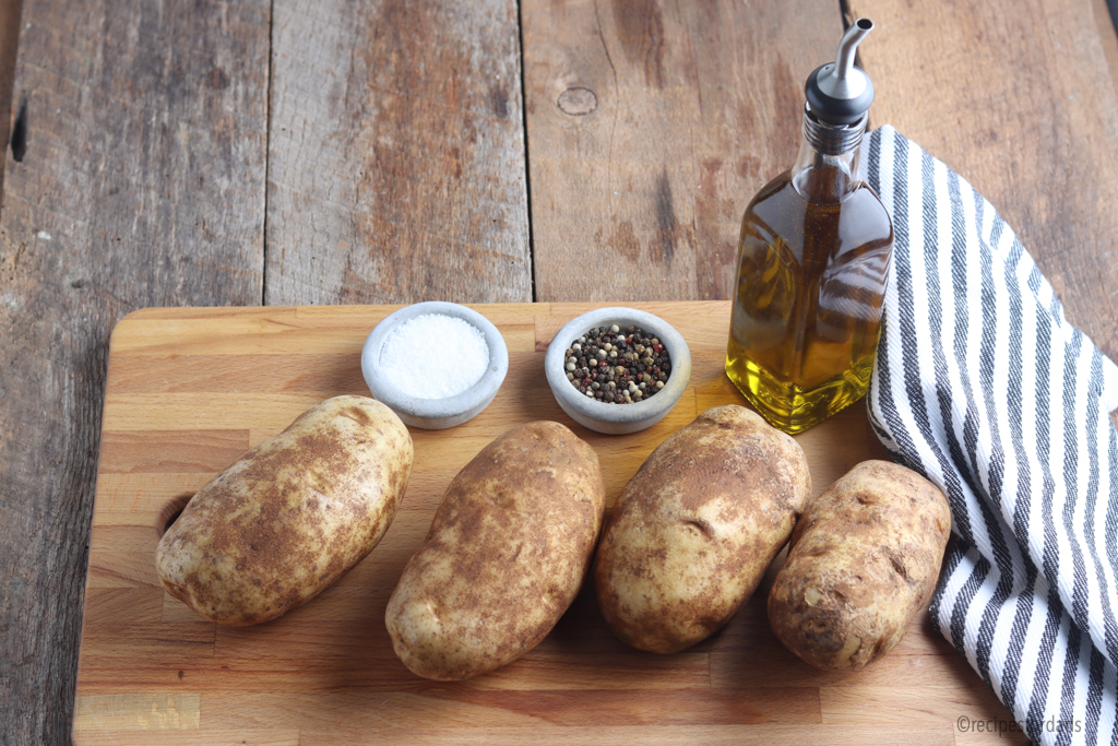 olive oil, salt and pepper to make smoked baked potatoes