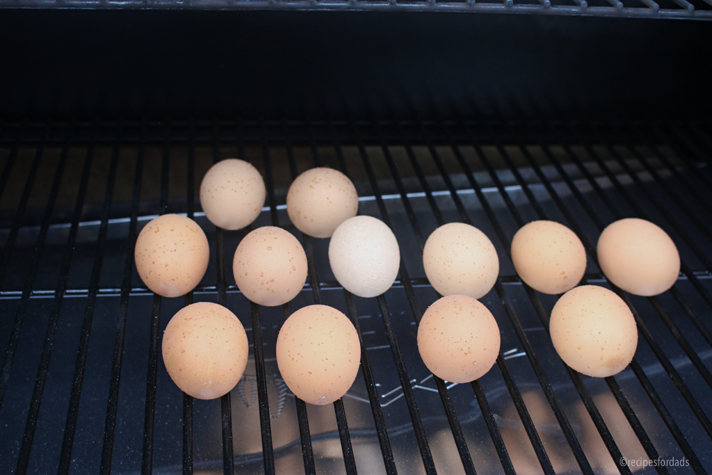 Eggs in smoker.