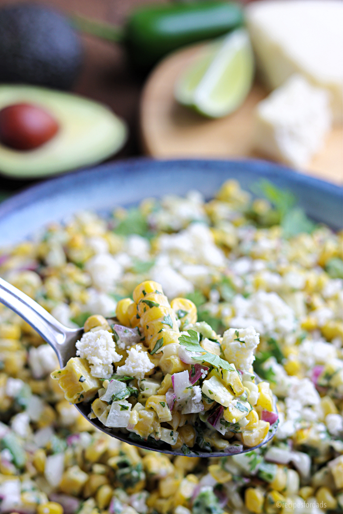 spoon full of corn salad