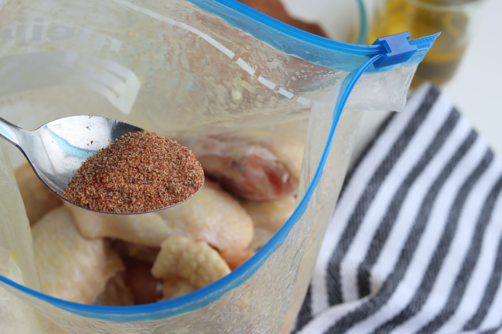 chicken wings in plastic bag