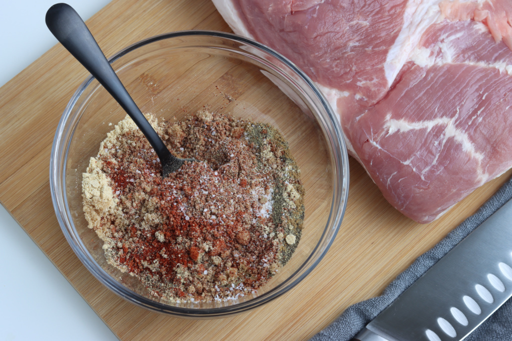 spices in bowl for Smoked Pork Belly