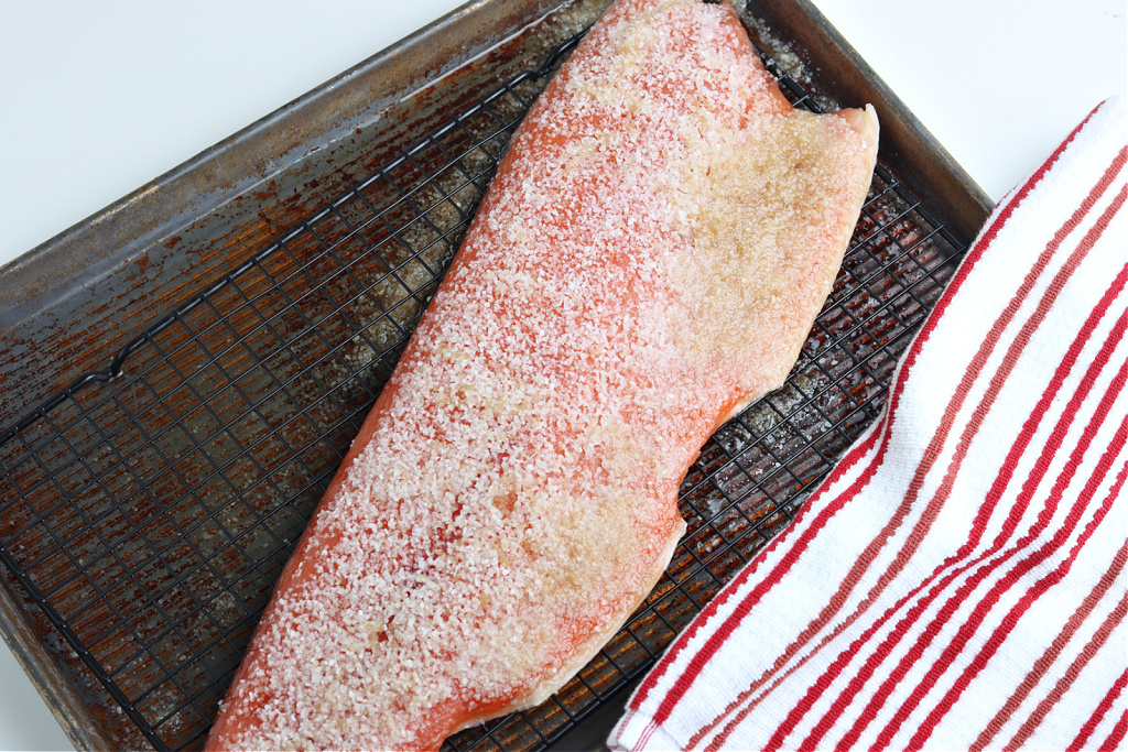 smoked salmon ready to put on smoker