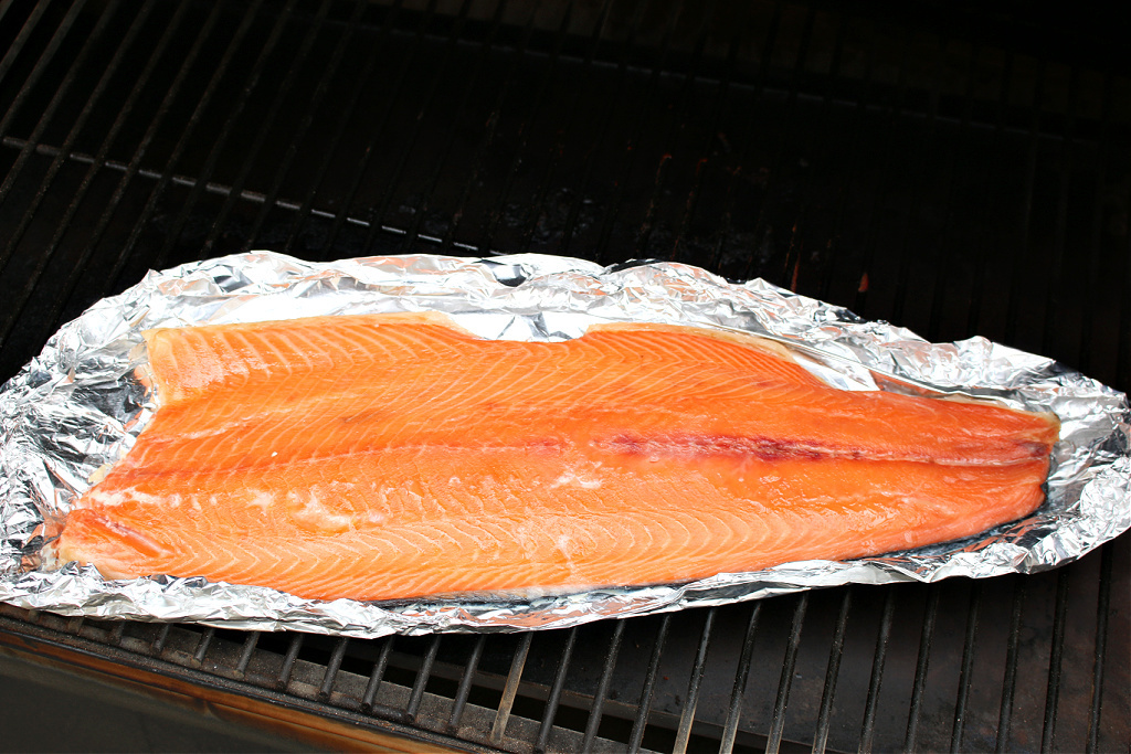 salmon on smoker