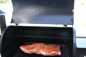 beef brisket on the Traeger smoker