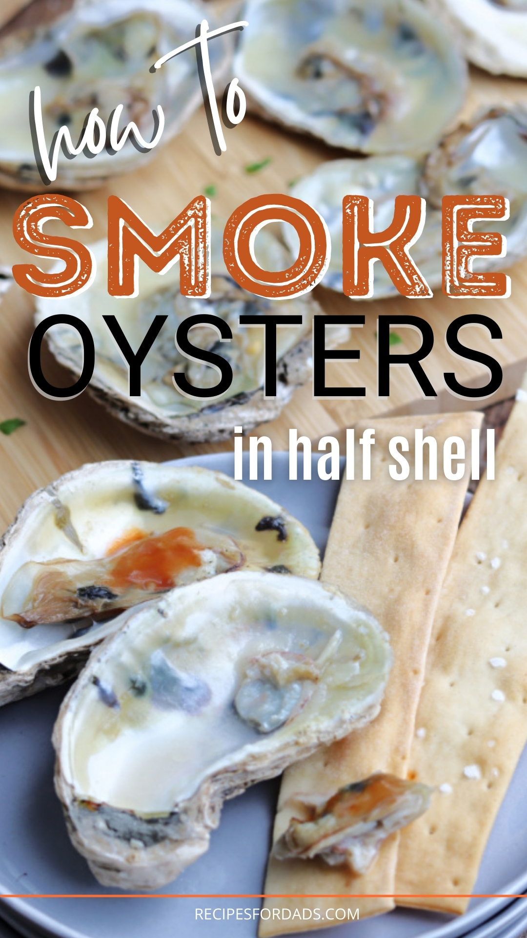 smoked oysters pin graphic for pinterest